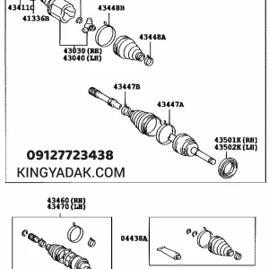 جزئیات پلوس راست لکسوس NX کد 43410-78020